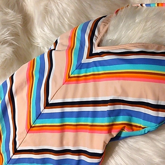 New with tags HOBIE sexy Pink Stripe Low back Surfer Girl Swimsuit Junior Teen - Picture 15 of 16